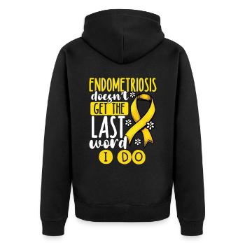 L’endométriose n’a pas le dernier mot - Veste à capuche bio Premium Unisexe - noir - Dos - Nico (187cm)