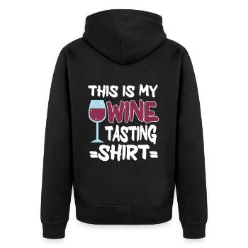 Wine Tasting Funny Wine Lover - Unisex Premium Organic Zip Hoodie - black - Back - Nico (187cm)