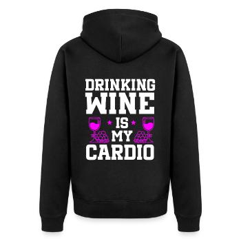 Wine Tasting Funny Wine Lover - Unisex Premium Organic Zip Hoodie - black - Back - Nico (187cm)