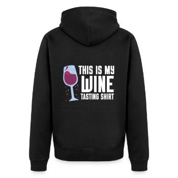Wine Tasting Funny Wine Lover - Unisex Premium Organic Zip Hoodie - black - Back - Nico (187cm)