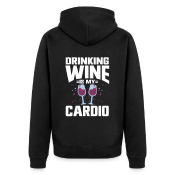 Wine Tasting Funny Wine Lover - Unisex Premium Organic Zip Hoodie - black - Back - Nico (187cm)