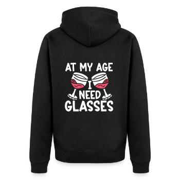 Wine Tasting Funny Wine Lover - Unisex Premium Organic Zip Hoodie - black - Back - Nico (187cm)