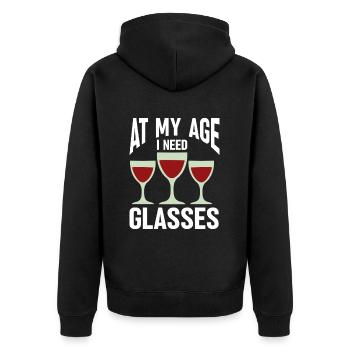 Wine Tasting Funny Wine Lover - Unisex Premium Organic Zip Hoodie - black - Back - Nico (187cm)