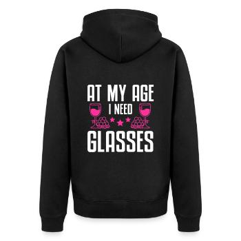 Wine Tasting Funny Wine Lover - Unisex Premium Bio Zip Hoodie - Schwarz - Hinten - Nico (187cm)