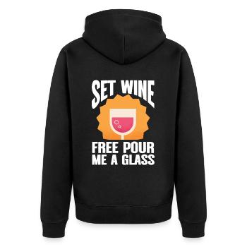 Wine Tasting Funny Wine Lover - Unisex Premium Organic Zip Hoodie - black - Back - Nico (187cm)