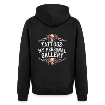 Tattoo Studio Tattoo Artist Tattoo Ideen - Unisex Premium Bio Zip Hoodie - Schwarz - Hinten - Nico (187cm)