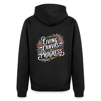 Tattoo Studio Tattoo Artist Tattoo Ideen - Unisex Premium Bio Zip Hoodie - Schwarz - Hinten - Nico (187cm)