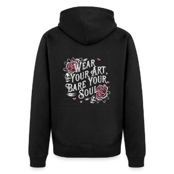 Tattoo Studio Tattoo Artist Tattoo Ideen - Unisex Premium Bio Zip Hoodie - Schwarz - Hinten - Nico (187cm)