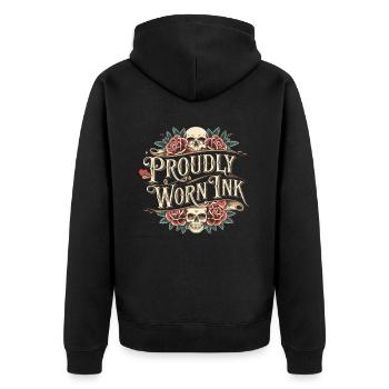 Tattoo Studio Tattoo Artist Tattoo Ideen - Unisex Premium Bio Zip Hoodie - Schwarz - Hinten - Nico (187cm)