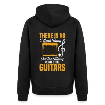 Pedal Steel Guitarist String Instrument Mountain - Unisex Premium Bio Zip Hoodie - Schwarz - Hinten - Nico (187cm)