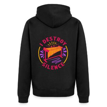 Vibraphone Marimba I Destroy Silence - Veste à capuche bio Premium Unisexe - noir - Dos - Nico (187cm)