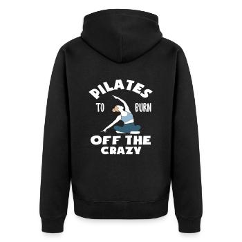 Le Pilates pour s’entraîner à la folie - Veste à capuche bio Premium Unisexe - noir - Dos - Nico (187cm)