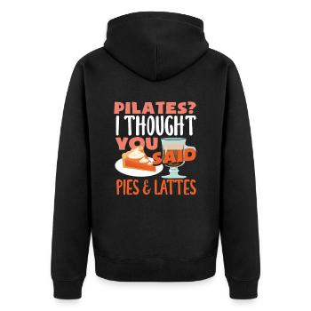 Le Pilates ? Je pensais que vous aviez dit gâteau - Veste à capuche bio Premium Unisexe - noir - Dos - Nico (187cm)