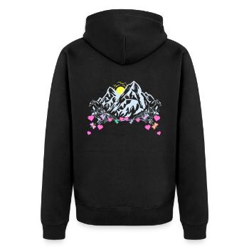 Spring Mountains Mountains Mountain Tyrol Austria - Unisex Premium Organic Zip Hoodie - black - Back - Nico (187cm)