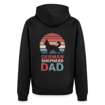 German Shepherd Saying German Shepherd Gift - Unisex Premium Organic Zip Hoodie - black - Back - Nico (187cm)