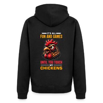 Poulets Poulets - Veste à capuche bio Premium Unisexe - noir - Dos - Nico (187cm)
