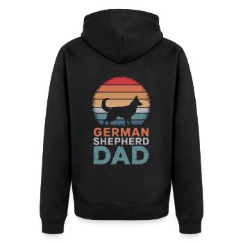 German Shepherd Saying German Shepherd Gift - Unisex Premium Organic Zip Hoodie - black - Back - Nico (187cm)