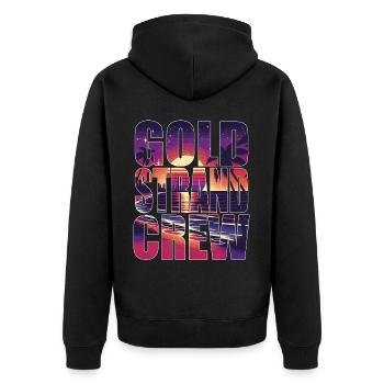 Golden Sands Crew Bulgarie Fêtes de fin d’année - Veste à capuche bio Premium Unisexe - noir - Dos - Nico (187cm)