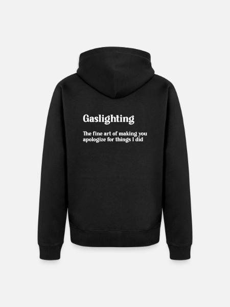 Echtes Professionelles Gaslighting - Unisex Premium Bio Zip Hoodie - Schwarz