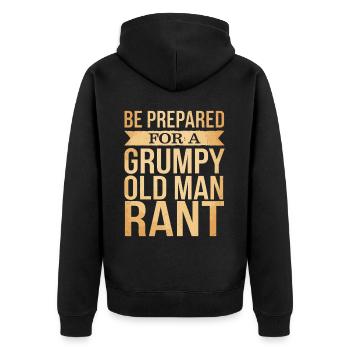 Grumpy Old Man Grumpy - Unisex Premium Organic Zip Hoodie - black - Back - Nico (187cm)