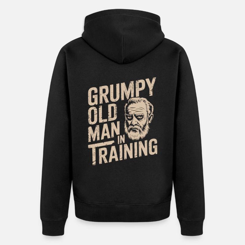 Grumpy Old Man Grumpy - Unisex Premium Organic Zip Hoodie - black