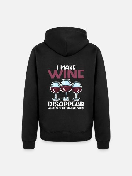 Wine Tasting Funny Wine Lover - Unisex Premium Organic Zip Hoodie - black