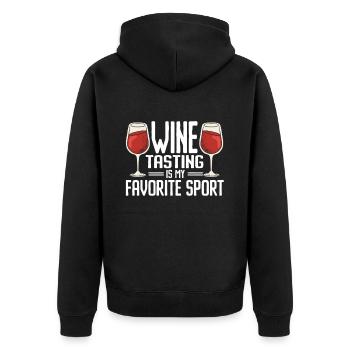 Wine Tasting Funny Wine Lover - Unisex Premium Bio Zip Hoodie - Schwarz - Hinten - Nico (187cm)