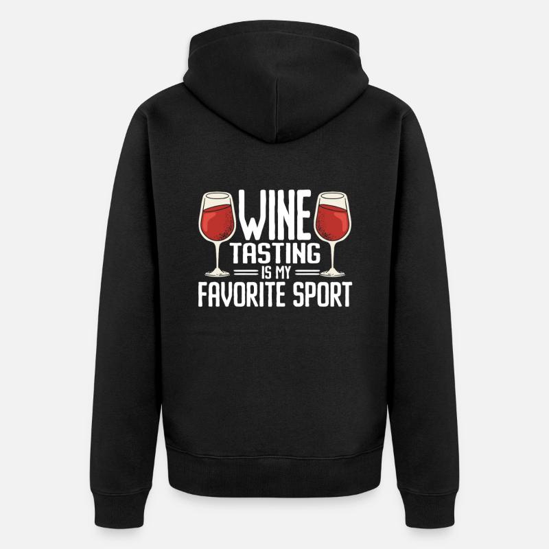 Wine Tasting Funny Wine Lover - Unisex Premium Bio Zip Hoodie - Schwarz