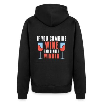 Wine Tasting Funny Wine Lover - Unisex Premium Organic Zip Hoodie - black - Back - Nico (187cm)
