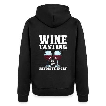 Wine Tasting Funny Wine Lover - Unisex Premium Organic Zip Hoodie - black - Back - Nico (187cm)
