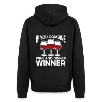 Wine Tasting Funny Wine Lover - Unisex Premium Organic Zip Hoodie - black - Back - Nico (187cm)