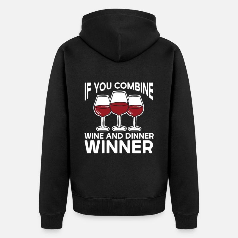 Wine Tasting Funny Wine Lover - Unisex Premium Bio Zip Hoodie - Schwarz