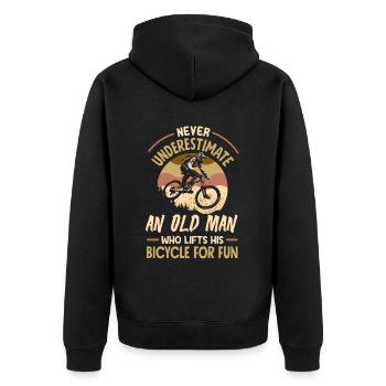 Vélo de gravier Cyclocross avec cyclo-cross - Veste à capuche bio Premium Unisexe - noir - Dos - Nico (187cm)
