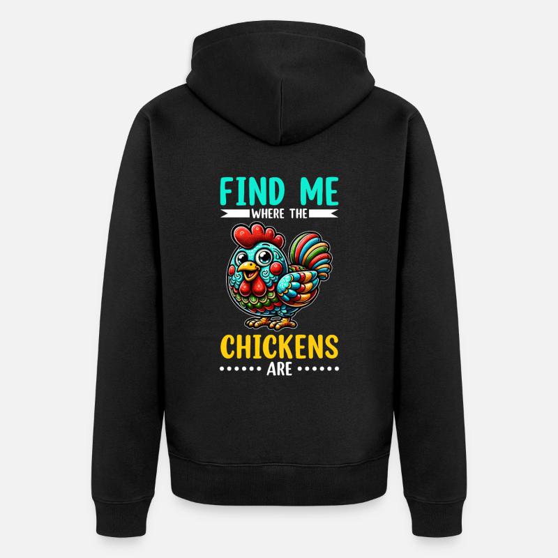 Poulets Poulets - Veste à capuche bio Premium Unisexe - noir
