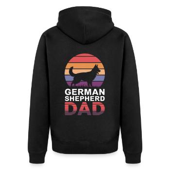 German Shepherd Saying German Shepherd Gift - Unisex Premium Organic Zip Hoodie - black - Back - Nico (187cm)