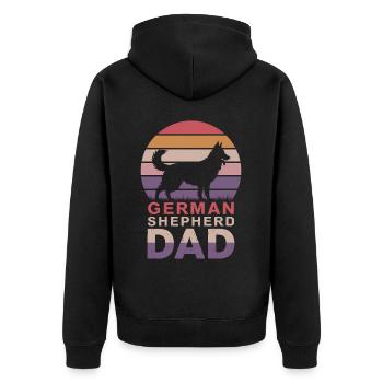 German Shepherd Saying German Shepherd Gift - Unisex Premium Organic Zip Hoodie - black - Back - Nico (187cm)