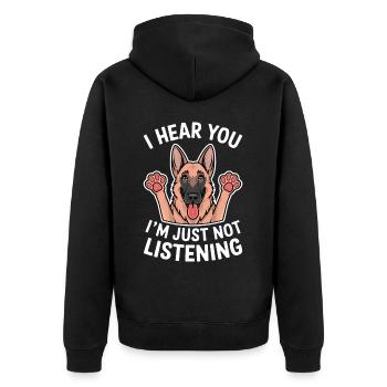 German Shepherd Saying German Shepherd Gift - Unisex Premium Organic Zip Hoodie - black - Back - Nico (187cm)