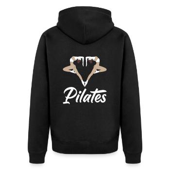 Pilates heart motif for fitness fans - Unisex Premium Organic Zip Hoodie - black - Back - Nico (187cm)