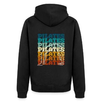 Pilates exercise motif for Pilates fans - Unisex Premium Organic Zip Hoodie - black - Back - Nico (187cm)