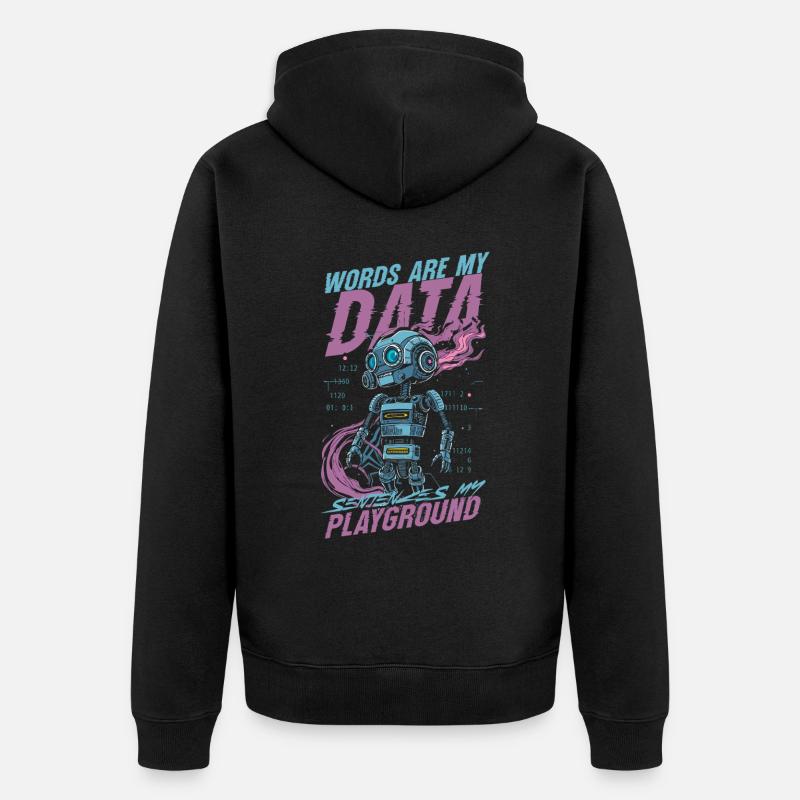 Computerlinguist - Unisex Premium Bio Zip Hoodie - Schwarz