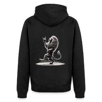 Lion à bascule – sauvage et libre - Veste à capuche bio Premium Unisexe - noir - Dos - Nico (187cm)