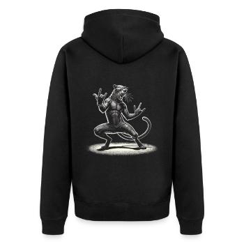 Rock-Panther – Métal et puissance - Veste à capuche bio Premium Unisexe - noir - Dos - Nico (187cm)