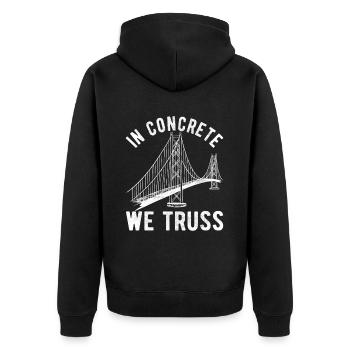 Bridge Engineer Bridge Construction - Unisex Premium Organic Zip Hoodie - black - Back - Nico (187cm)