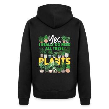 Amateur de plantes jardinage , je - Veste à capuche bio Premium Unisexe - noir - Dos - Nico (187cm)