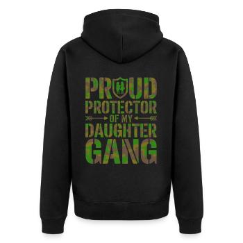Geschenke Zum Vatertag Für Papa - Unisex Premium Bio Zip Hoodie - Schwarz - Hinten - Nico (187cm)