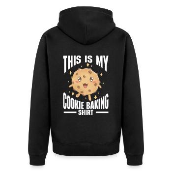 Baking Bakery Baker - Unisex Premium Bio Zip Hoodie - Schwarz - Hinten - Nico (187cm)