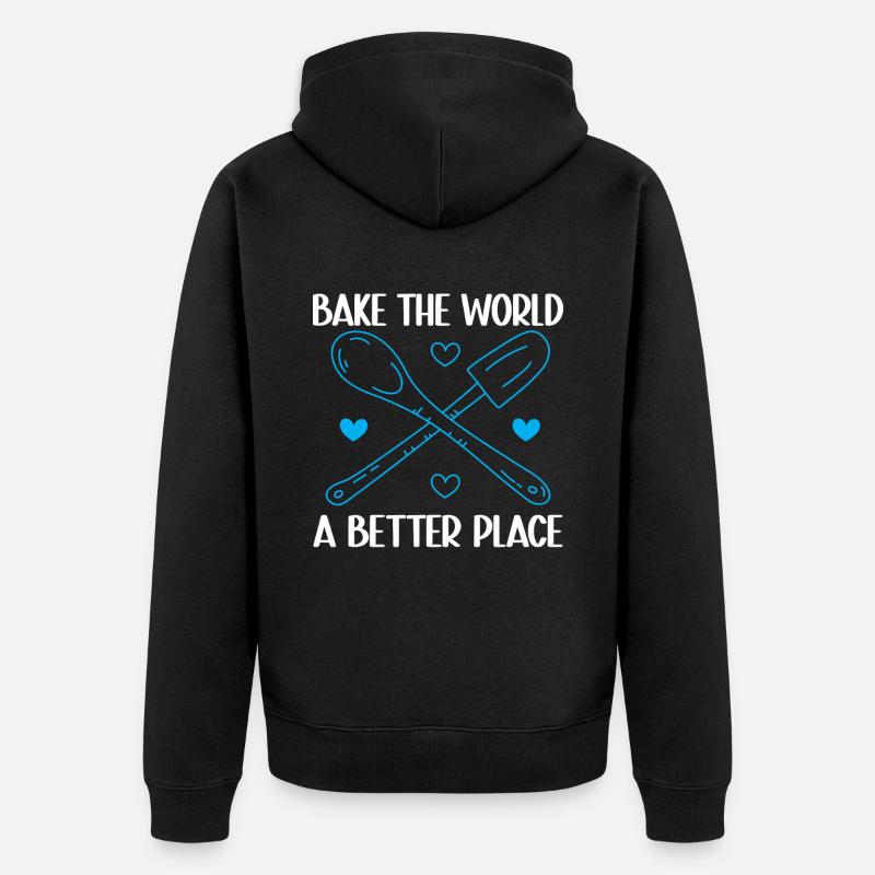 Baking Bakery Baker - Unisex Premium Bio Zip Hoodie - Schwarz
