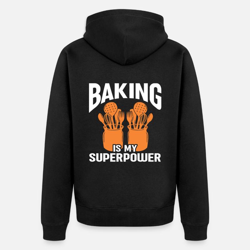 Baking Bakery Baker - Unisex Premium Bio Zip Hoodie - Schwarz