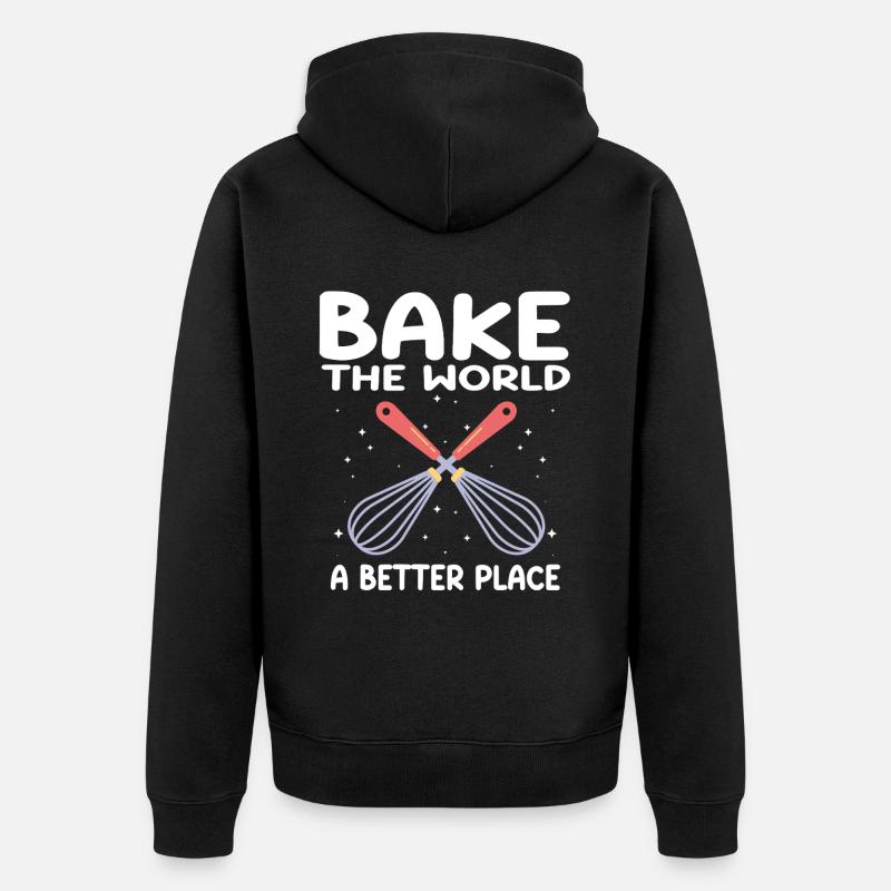 Baking Bakery Baker - Unisex Premium Bio Zip Hoodie - Schwarz