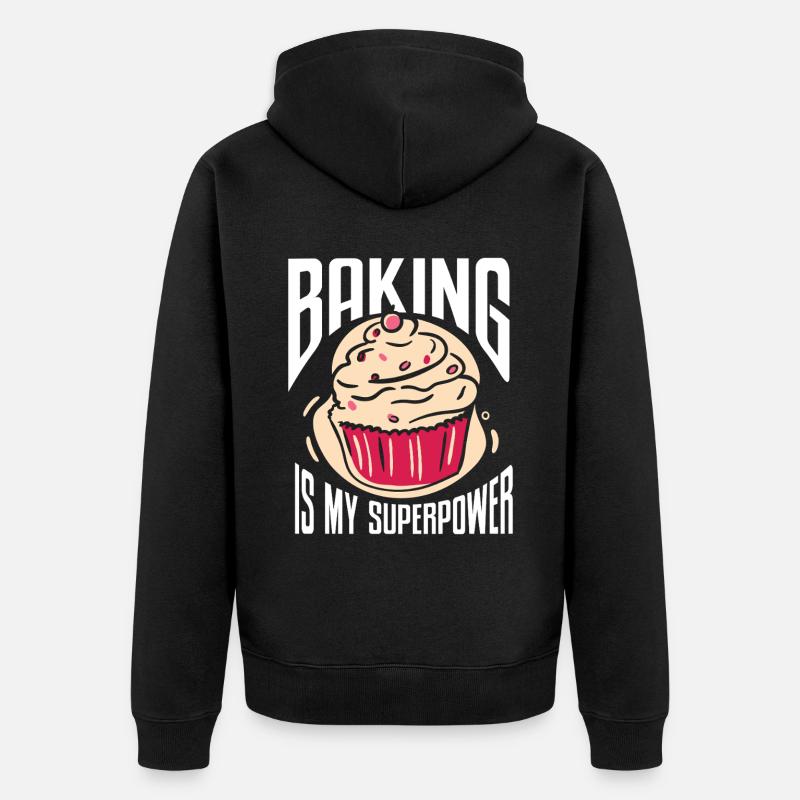 Baking Bakery Baker - Unisex Premium Bio Zip Hoodie - Schwarz